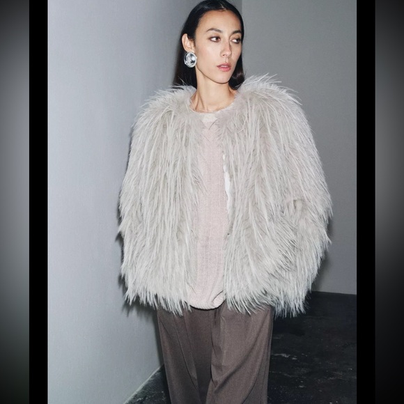 ZW collection faux fur coat - Picture 2 of 16